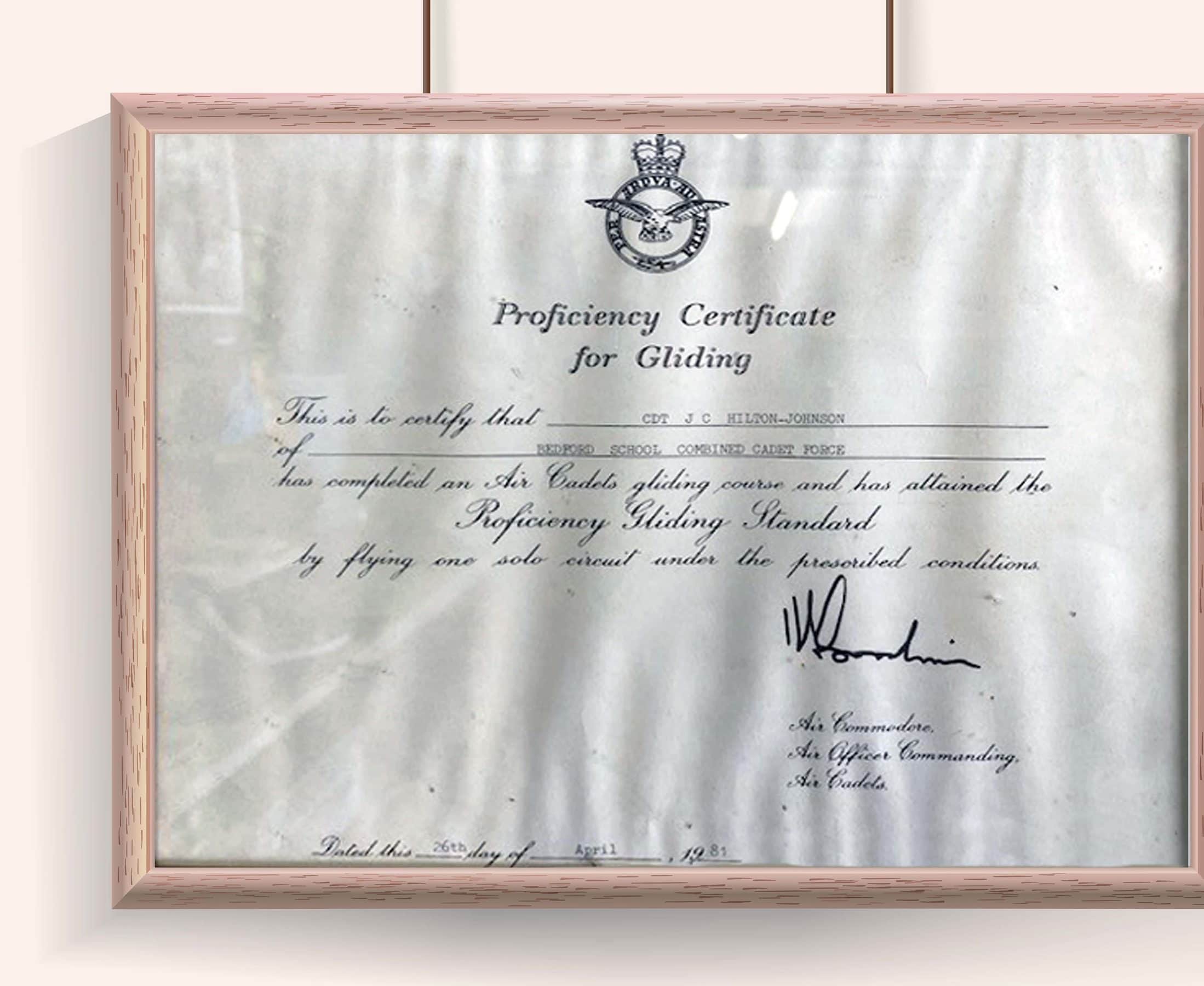 Julian's Flying Certificate